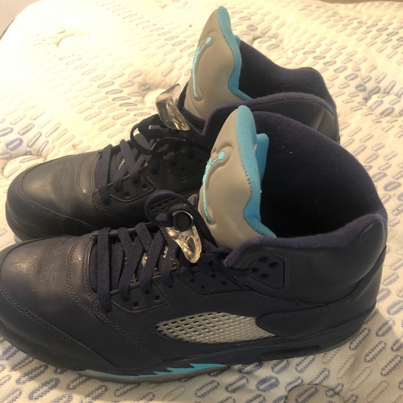 Air Jordan 5 Retro Midnight Navy/Turquoise/White - Picture 3 of 7